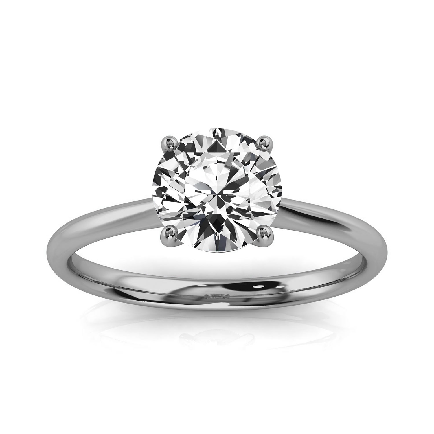 14K White Gold Rainera Solitaire Ring 